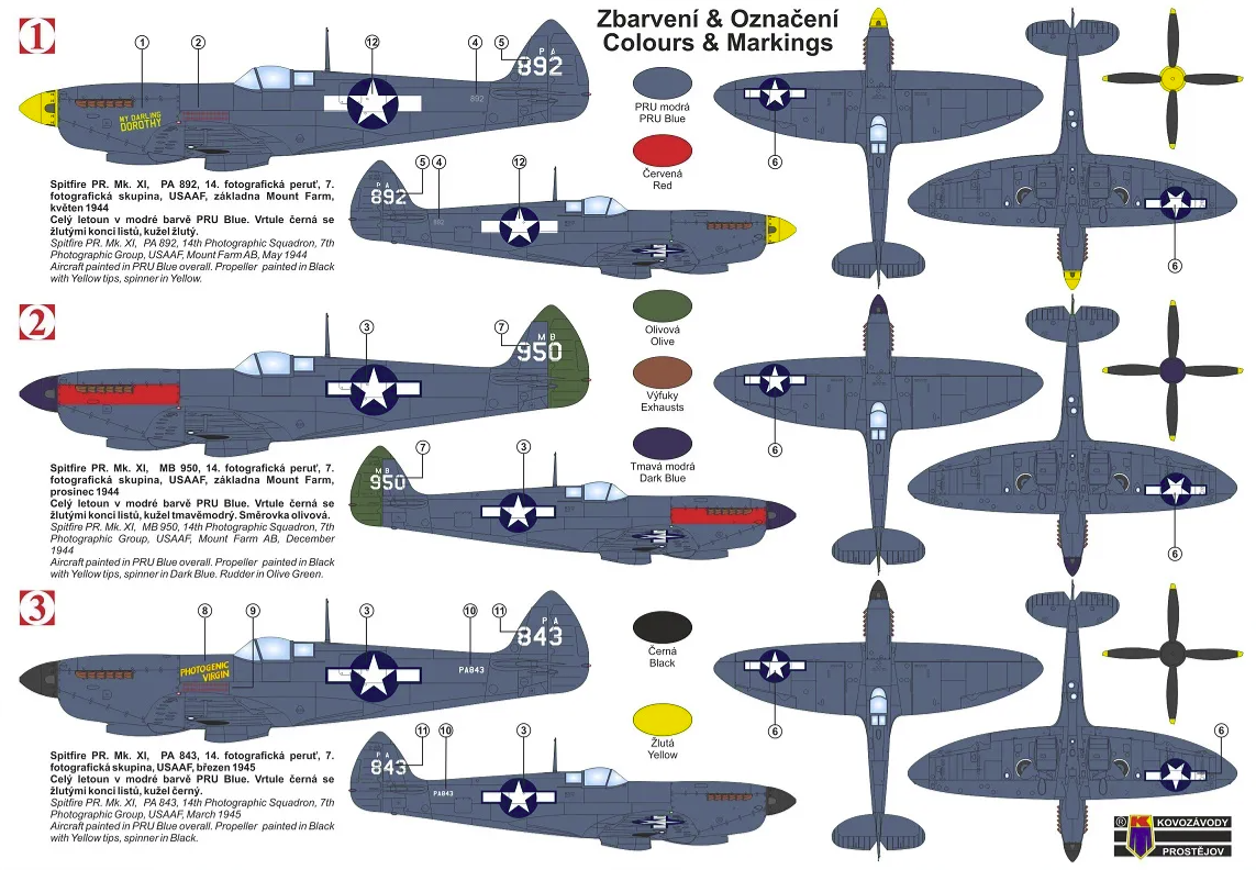 Kovozavody Prostejov KPM0291 Spitfire PR. Mk. XI &amp;quot;USAAF&amp;quot; 1/72 – image 2