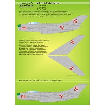 ModelMaker Decals D48005 MiG-19 in Polish service 1/48 – zdjęcie 2