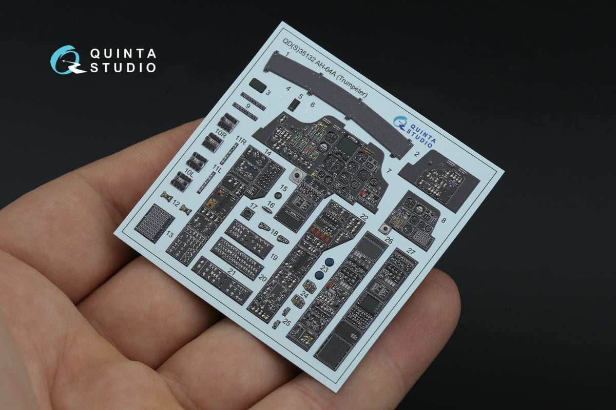 Quinta Studio QD35132 AH-64A 3D-Printed coloured Interior on decal paper (Trumpeter) 1/35 – zdjęcie 5