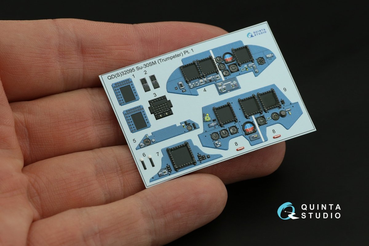 Quinta Studio QDS-32095 Su-30SM 3D-Printed &amp;amp; coloured Interior on decal paper (conversion for Trumpeter Su-30MKK) (Small version) 1/32 – zdjęcie 9