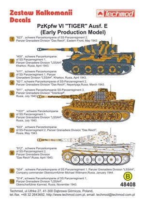 Techmod 48408 - Pz.Kpfw.VI Tiger Ausf.E (Early Production Model) 1/48 – immagine 2