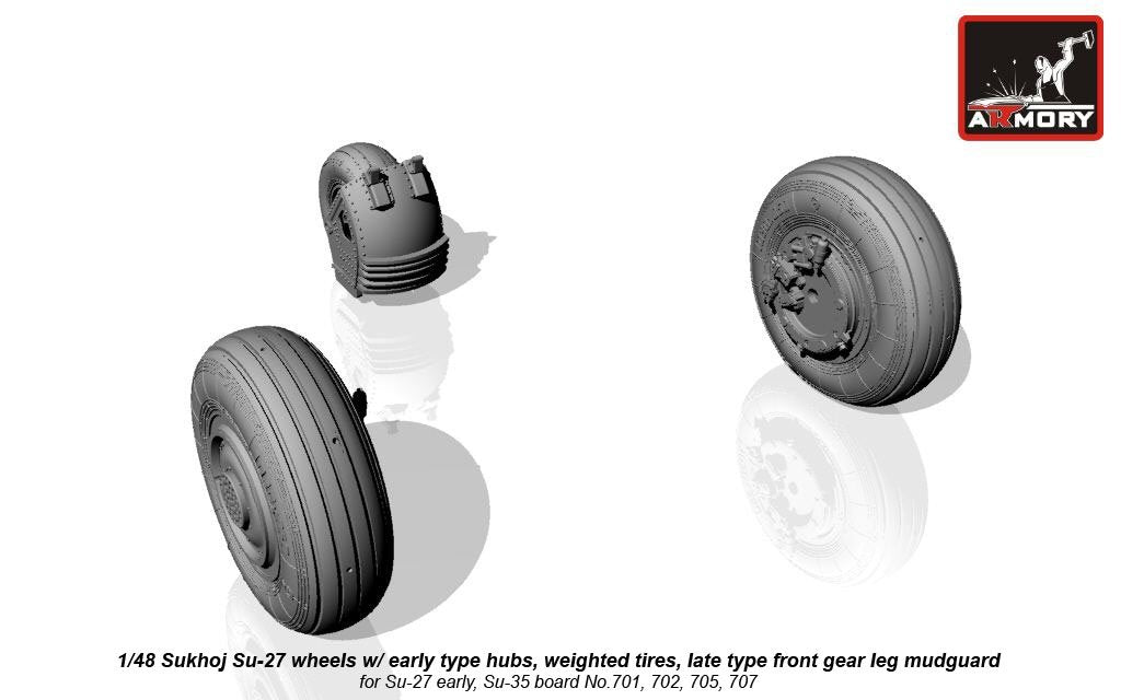 Armory Models AW48020b Sukhoj Su-27 Flanker wheels 1/48 – zdjęcie 4