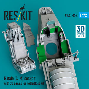 RESKIT RSU72-236 Rafale (C, M) cockpit with 3D decals for HobbyBoss kit (3D Printed) 1/72 – image 3
