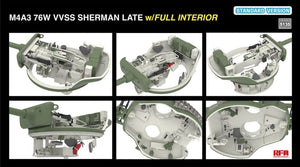 Rye Field Model 5135 M4A3 76W VVSS Sherman Late Standart Version Full Interior 1/35 – zdjęcie 5
