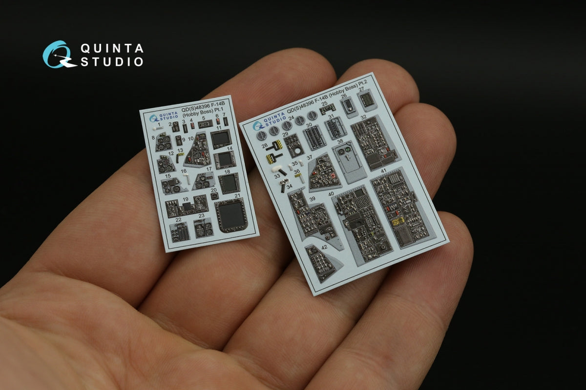 Quinta Studio QDS-48396 F-14B 3D-Printed colored Interior on decal paper (Hobby Boss) (Small version) 1/48 – image 2