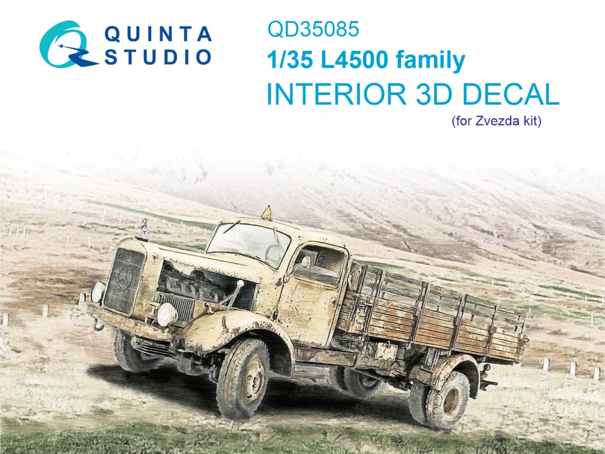 Quinta Studio QD35085 L4500 family 3D-Printed &amp;amp; coloured Interior on decal paper (Zvezda) 1/35