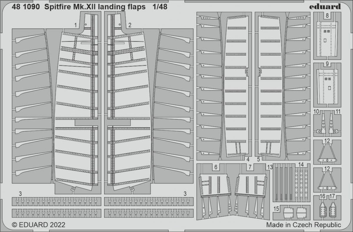 Eduard 481090 Spitfire Mk. XII landing flaps AIRFIX 1/48