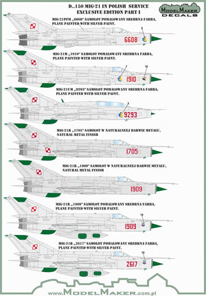 ModelMaker Decals D48150 MiG-21 in Polish service Exclusive edition part I 1/48 – zdjęcie 2