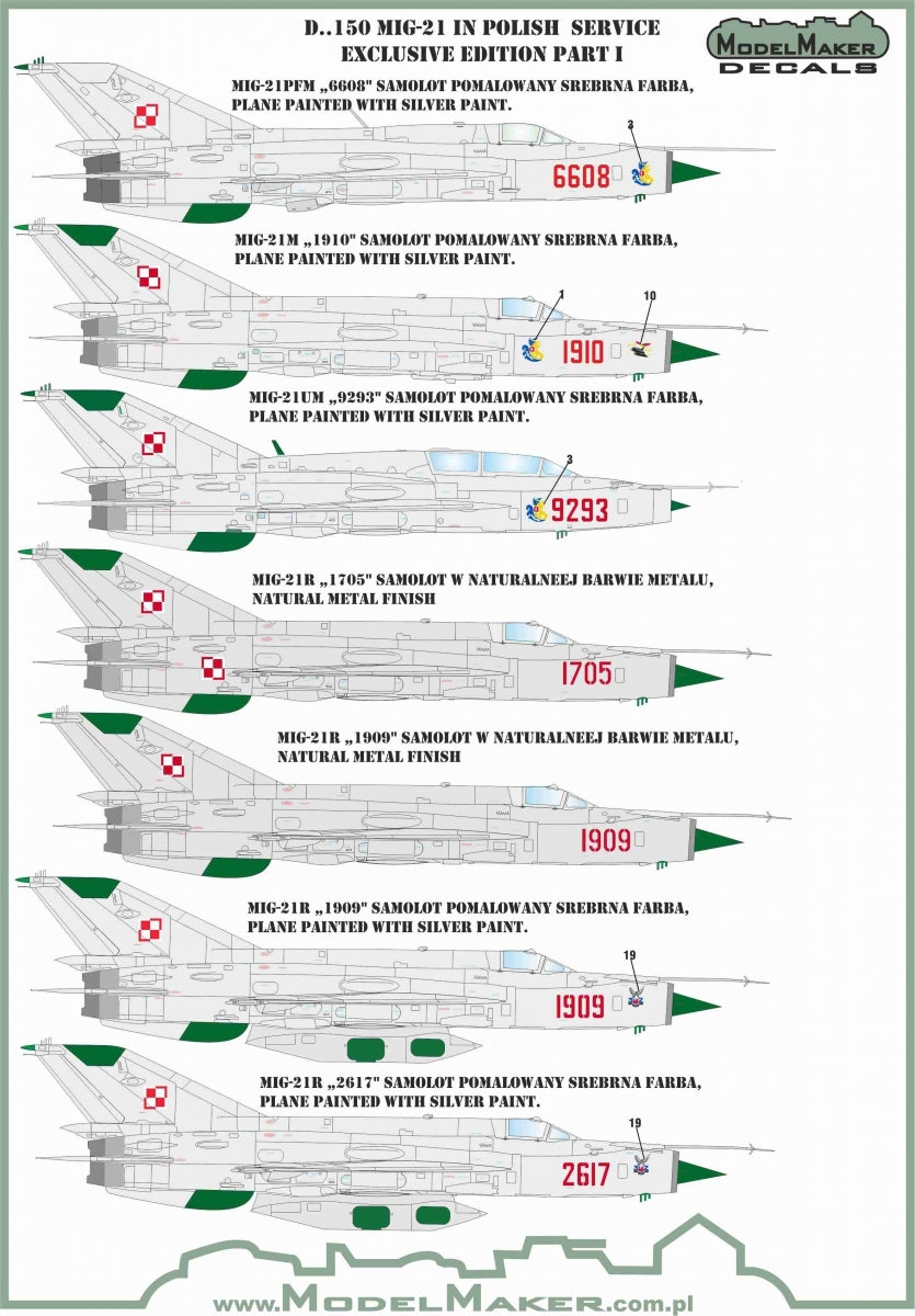ModelMaker Decals D48150 MiG-21 in Polish service Exclusive edition part I 1/48 – zdjęcie 2