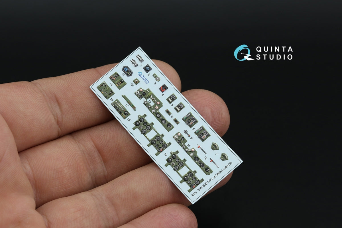 Quinta Studio QD48611 A6M2-K Zero 3D-Printed &amp;amp; coloured Interior on decal paper (Eduard) 1/48 – imagen 5