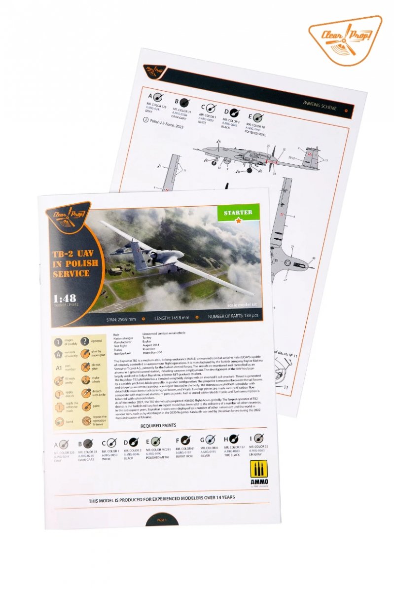 Clear Prop! CP4812 TB.2 UAV in Polish Service STARTER KIT 1/48 – zdjęcie 10