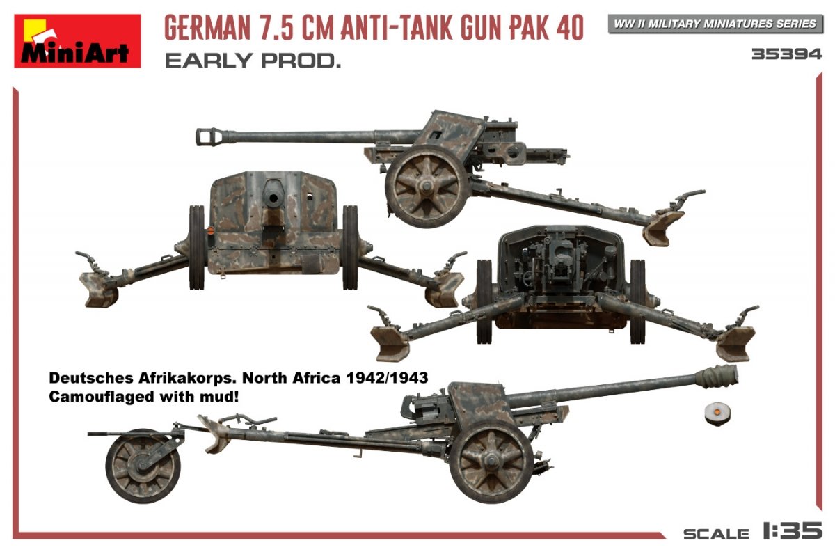 MiniArt 35394 GERMAN 7.5CM ANTI-TANK GUN PAK 40. EARLY PROD 1/35 – image 12