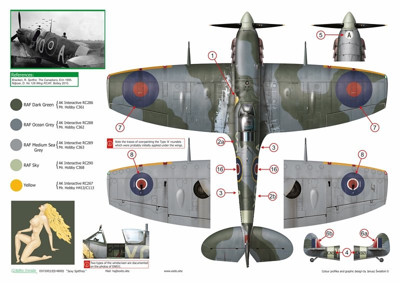 Exito ED72003 DECALS Sexy Spitfires - Supermarine Spitfire LF Mk Vb - VIII - IXe 1/72 – image 8