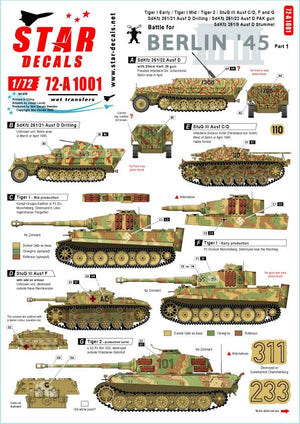 Star Decals 72-A1001 Battle for Berlin &amp;#39;45 1 1/72