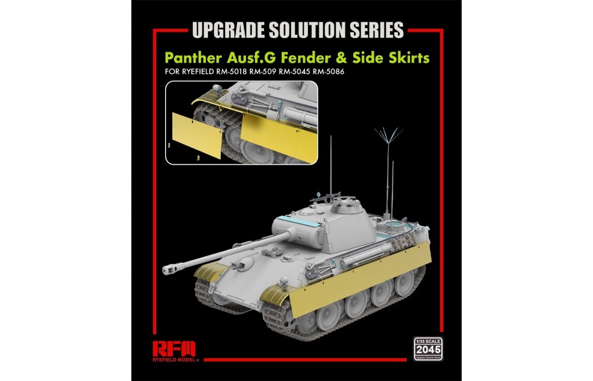 Rye Field Model 2045 Panther Ausf.G Fender &amp;amp; Side Skirt - Upgrade Solution 1/35 – zdjęcie 3