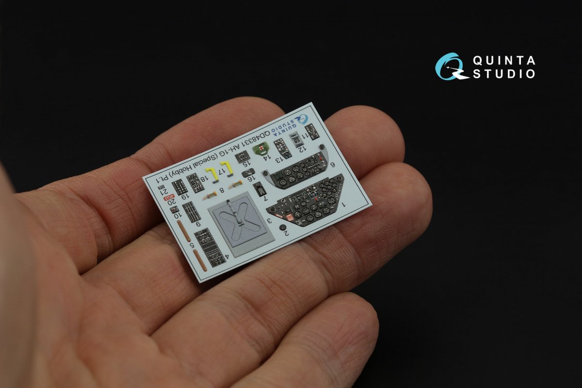 Quinta Studio QD48331 AH-1G 3D-Printed &amp;amp; coloured Interior on decal paper (Special Hobby) 1/48 – immagine 3