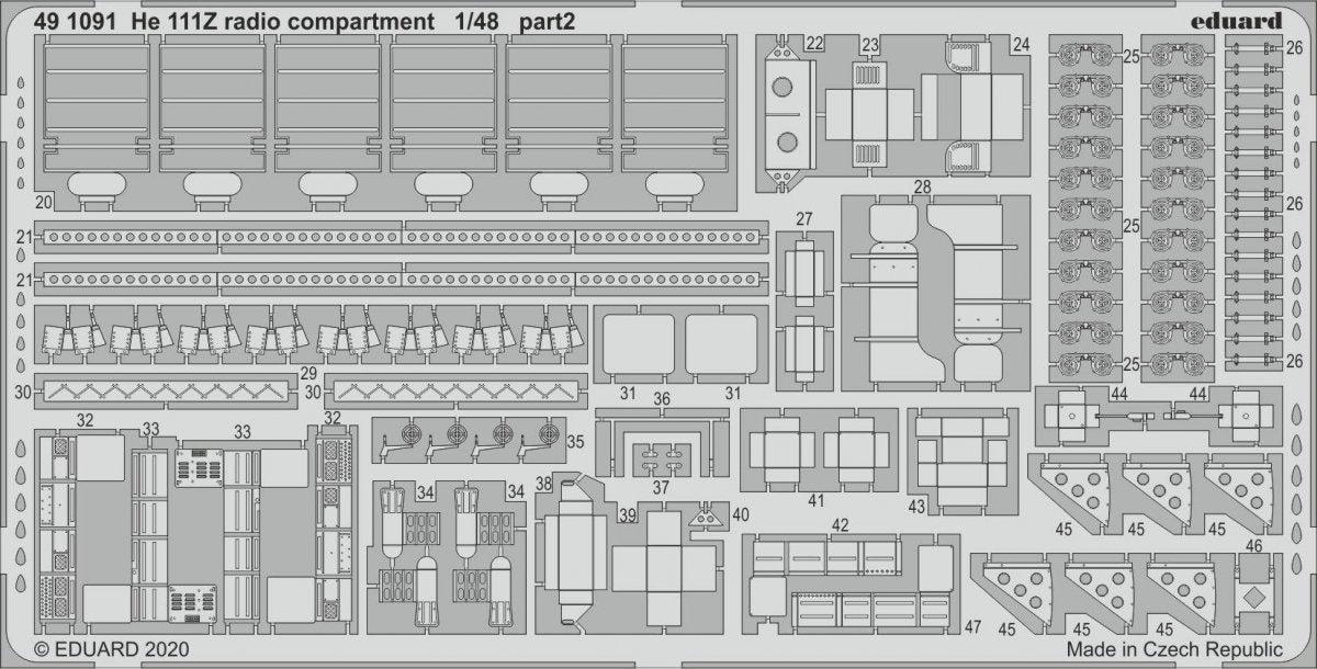 Eduard 491091 He 111Z radio compartment 1/48 ICM – zdjęcie 2