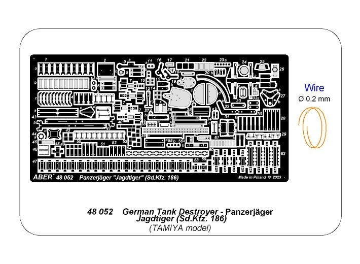 Aber 48052 Niemiecki niszczyciel czołgów Jagdtiger - Sd.Kfz. 186 / Panzerjäger Jagdtiger Sd.Kfz.186 - GERMAN TANK DESTROYER 1/48 – zdjęcie 7
