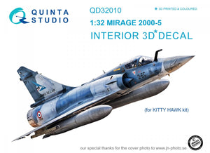 Quinta Studio QD32010 Mirage 2000-5 3D-Printed &amp;amp; coloured Interior on decal paper (for Kitty Hawk kit) 1/32