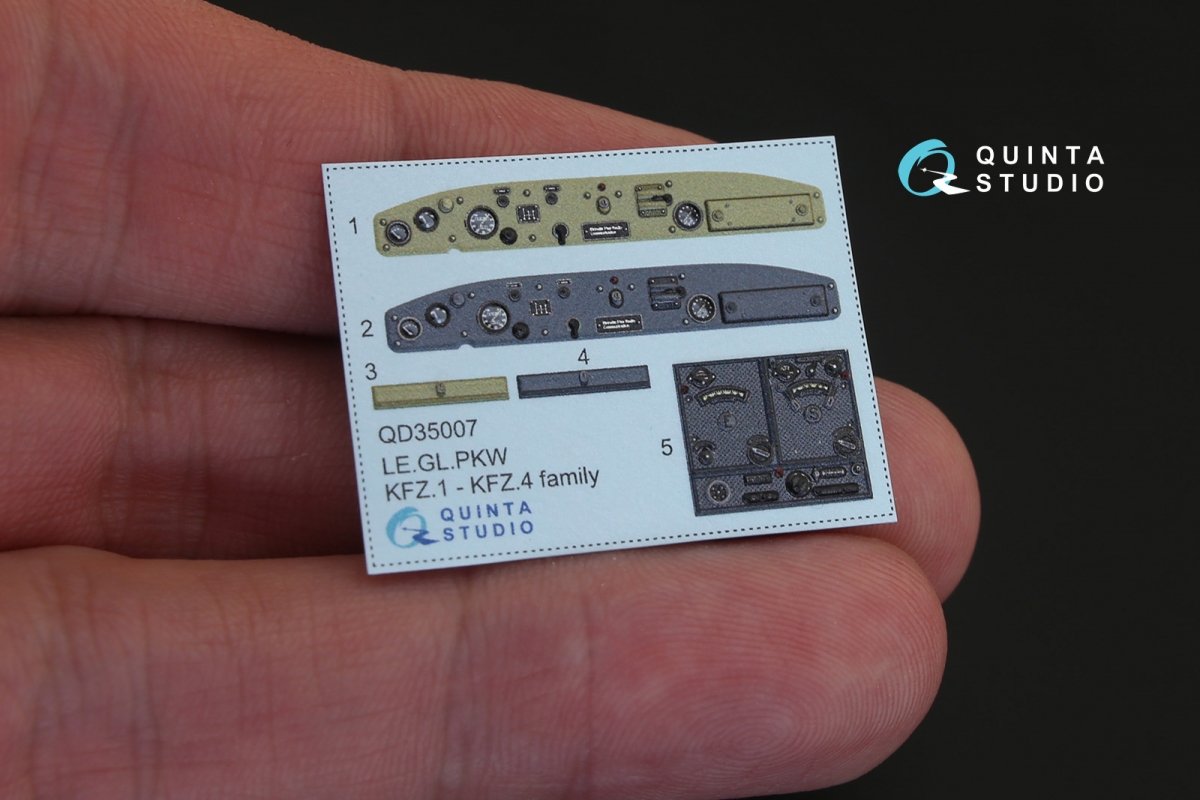 Quinta Studio QD35007 KFZ 1-4 3D-Printed &amp;amp; coloured Interior on decal paper (for ICM kits) 1/35 – zdjęcie 2