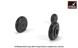 Armory Models AW48032 Mikoyan MiG-9 Fargo / MiG-15 Fagot (early) wheels w/ weighted tires 1/48 – image 4