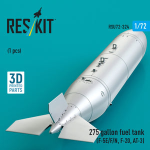 RESKIT RSU72-0324 275 gallon fuel tank (F-5E/F/N, F-20, AT-3) (1 pcs) (3D Printed) 1/72