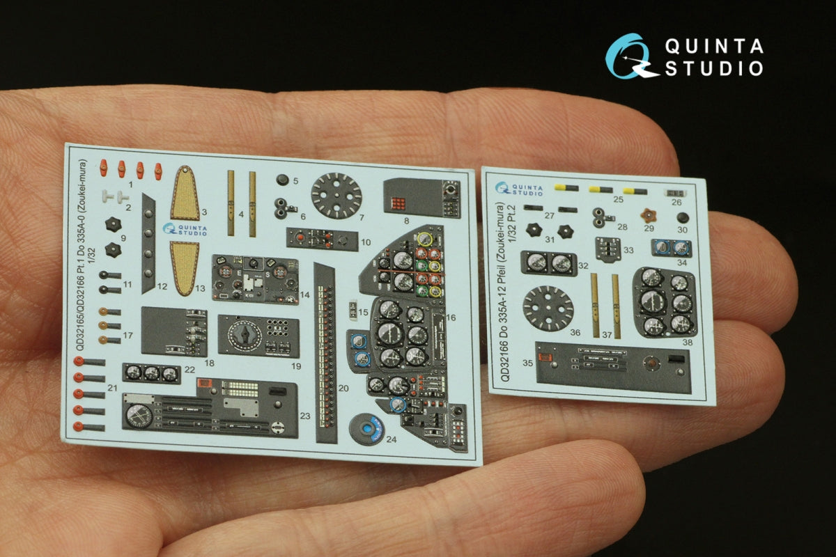 Quinta Studio QD32166 Do 335A-12 3D-Printed &amp;amp; coloured Interior on decal paper (Zoukei-Mura) 1/32 – zdjęcie 17