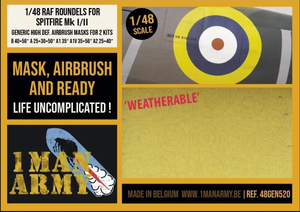 1 Man Army 48GEN520 RAF Roundels for Spitfire Mk I/II 1/48