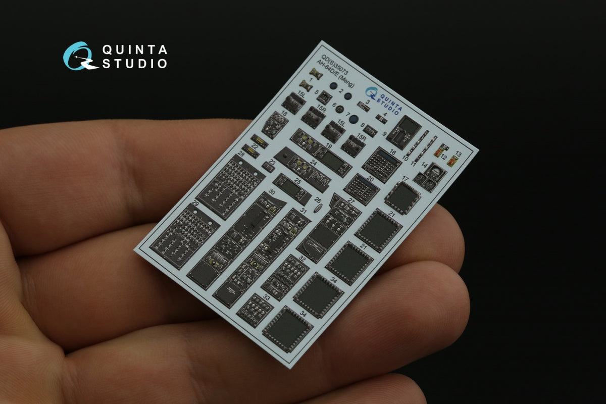 Quinta Studio QDS-35073 AH-64D/E 3D-Printed &amp;amp; colored Interior on decal paper (Meng) (small version) 1/35 – image 3