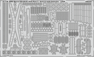 Eduard 53149 HMS Queen Elizabeth 1943 pt 5 - deck &amp;amp; main batteries TRUMPETER 1/350