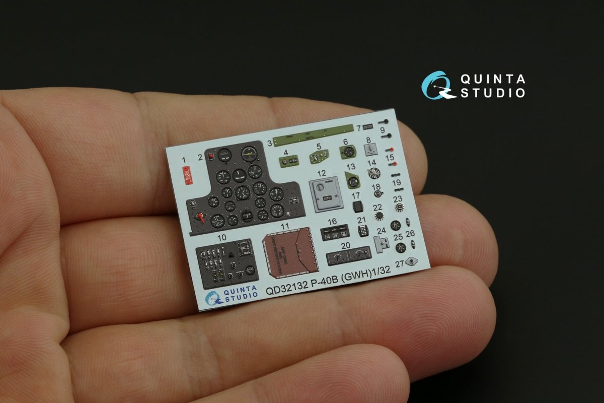 Quinta Studio QD32132 P-40B 3D-Printed &amp;amp; coloured Interior on decal paper (GWH) 1/32 – zdjęcie 2