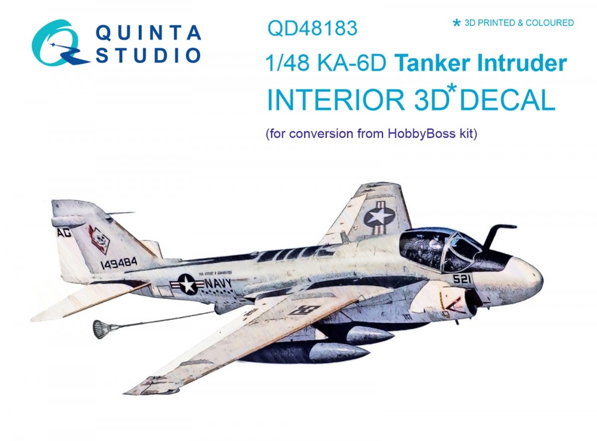 Quinta Studio QD48183 KA-6D Intruder 3D-Printed &amp;amp; coloured Interior on decal paper (for conversion from HobbyBoss kit) 1/48