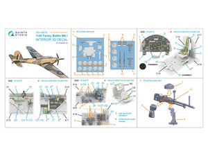 Quinta Studio QD+48574 Fairey Battle Mk.I 3D-Printed &amp;amp; colored Interior on decal paper (Trumpeter) (with 3D-printed resin parts) 1/48 – image 17