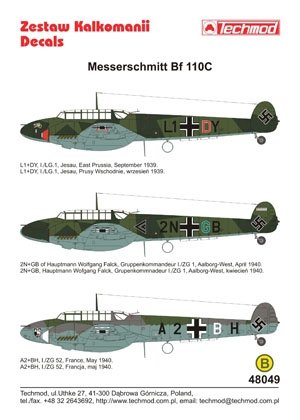Techmod 48049 - Messerschmitt Bf 110C 1/48 – zdjęcie 2