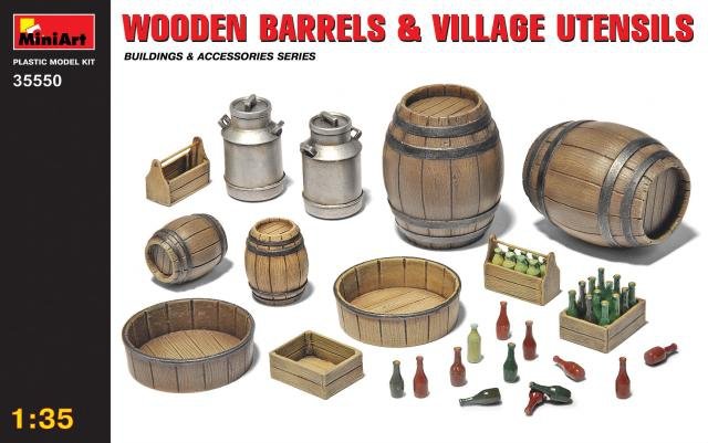 MiniArt 35550 Wooden Barrels and Village utensils 1/35