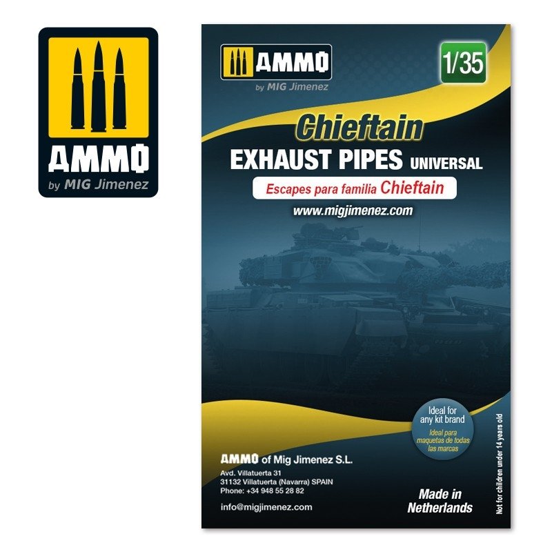 Ammo of Mig 8085 Chieftain exhaust pipes universal 1/35 – zdjęcie 2