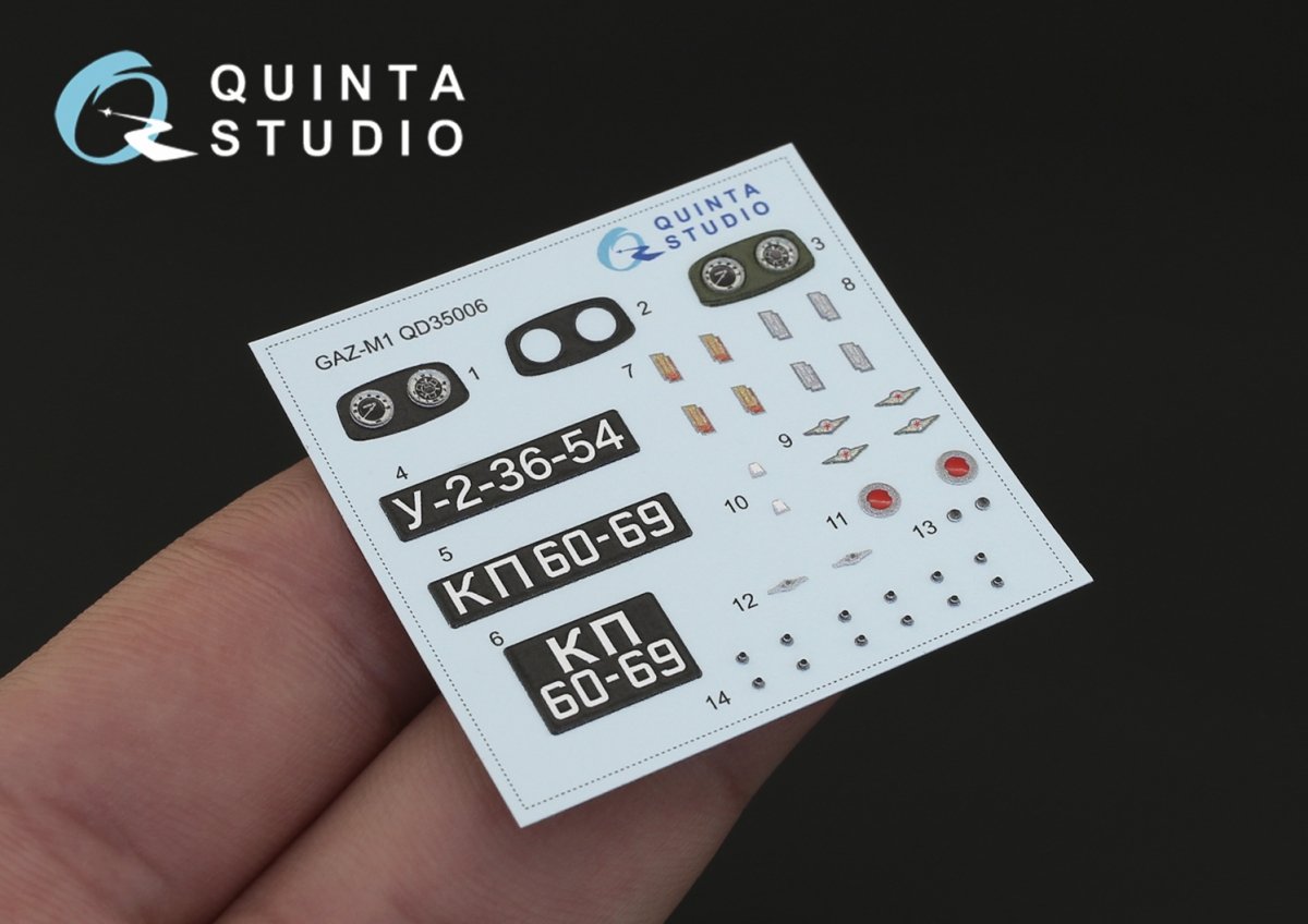 Quinta Studio QD35006 GAZ-M1 3D-Printed &amp;amp; colored Interior on decal paper (for Zvezda kits) 1/35 – image 3