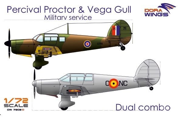 Dora Wings DW7202D Percival Proctor&amp;amp; Vega Gull (2 in 1) 1/72