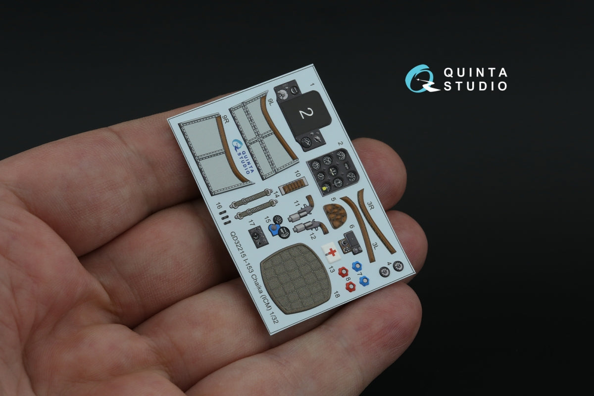 Quinta Studio QD32215 I-153 3D-Printed coloured Interior on decal paper (ICM) 1/32 – Bild 7