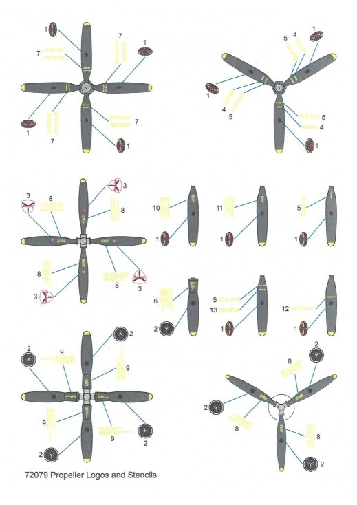 Techmod 72079 Propeller Stencils 1/72 – Bild 3