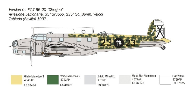 Italeri 1447 Fiat BR.20 Cicogna 1/72 – immagine 3