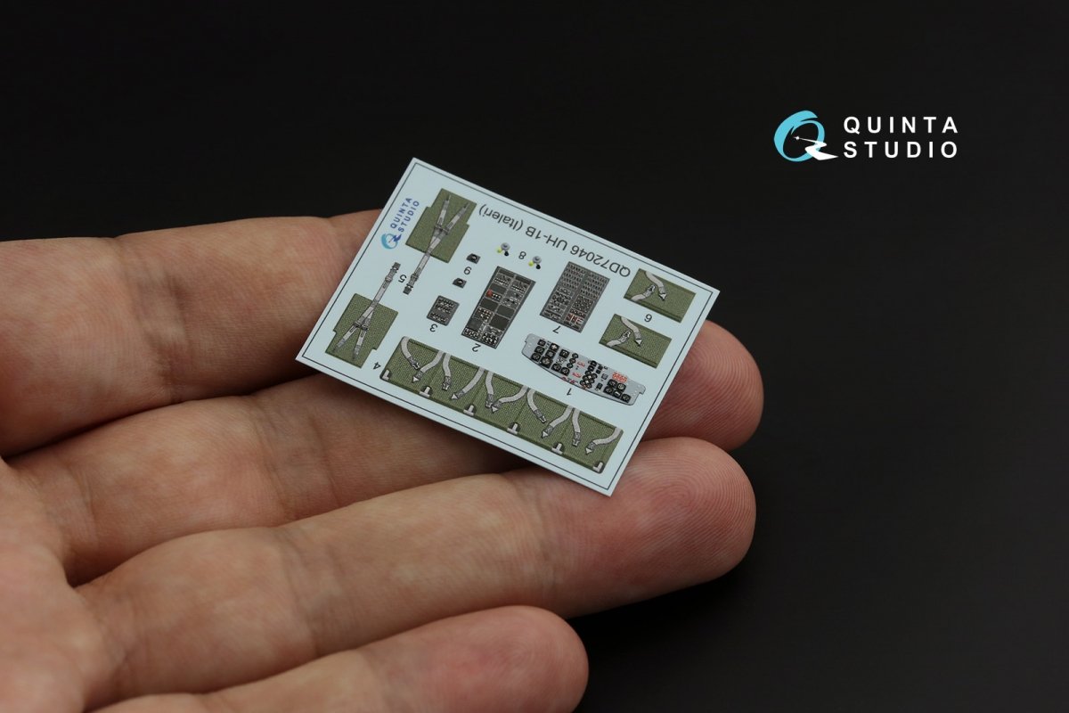 Quinta Studio QD72046 Uh-1B 3D-Printed &amp;amp; colored Interior on decal paper (Italeri) 1/72 – image 5