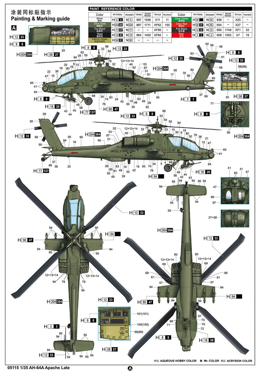 Trumpeter 05115 AH-64A Apache Late 1/35 – zdjęcie 5