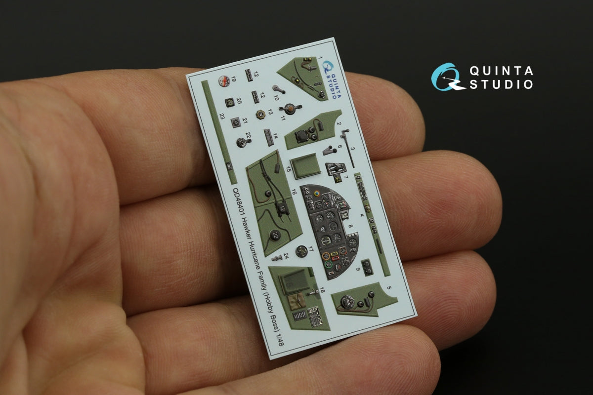 Quinta Studio QD48401 Hawker Hurricane family 3D-Printed &amp;amp; coloured Interior on decal paper (Hobby Boss) 1/48 – zdjęcie 5