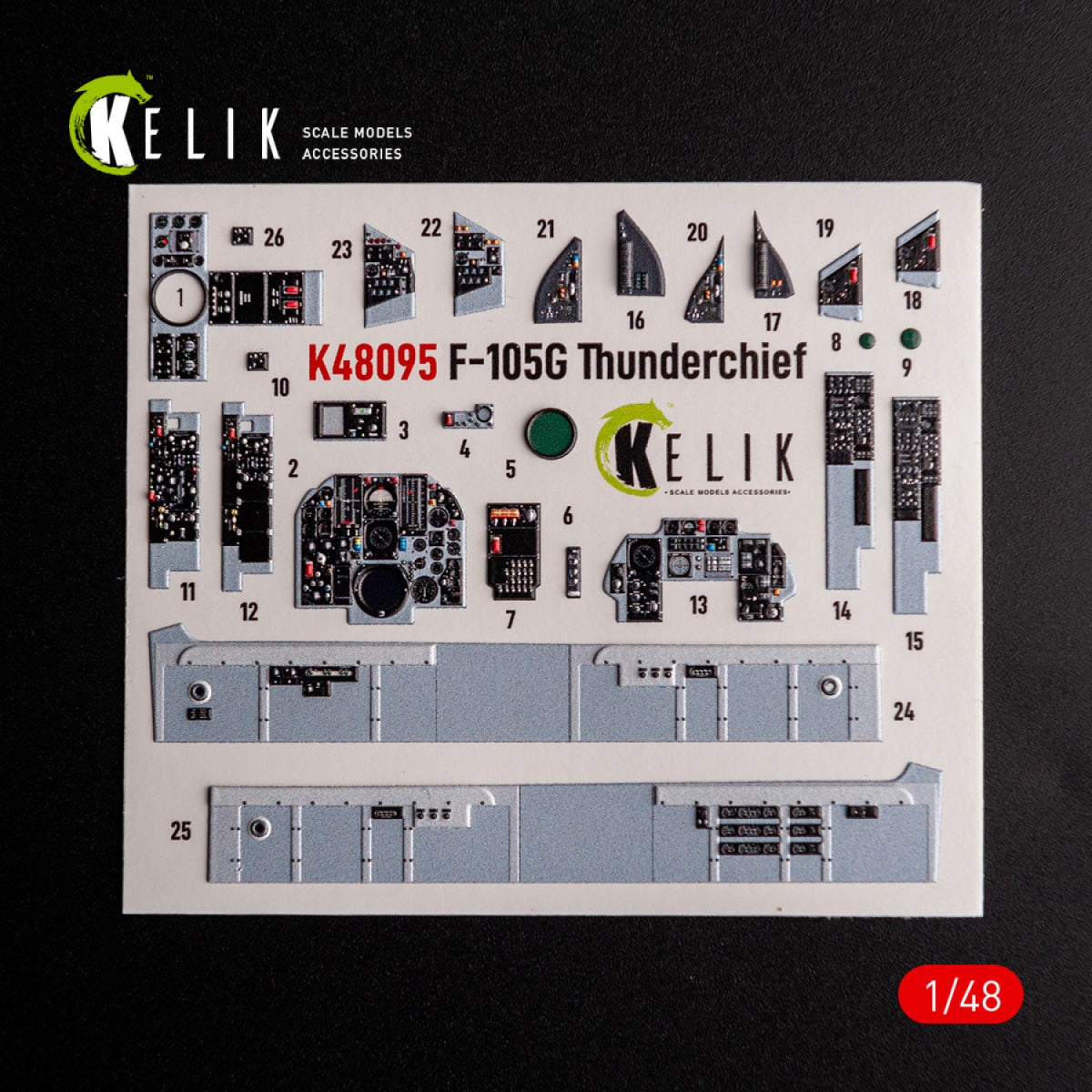 KELIK K48095 F-105G Thunderchief - interior 3D decals for HobbyBoss kit 1/48 – zdjęcie 2