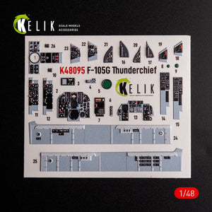 KELIK K48095 F-105G Thunderchief - interior 3D decals for HobbyBoss kit 1/48 – zdjęcie 2