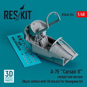 RESKIT RSU48-0394 A-7E &amp;quot;Corsair II&amp;quot; cockpit late version (Basic edition with 3D decals) for Hasegawa kit (3D Printed) 1/48