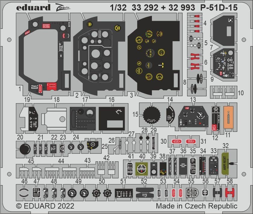 Eduard 32993 P-51D-15 interior REVELL 1/32 – zdjęcie 2