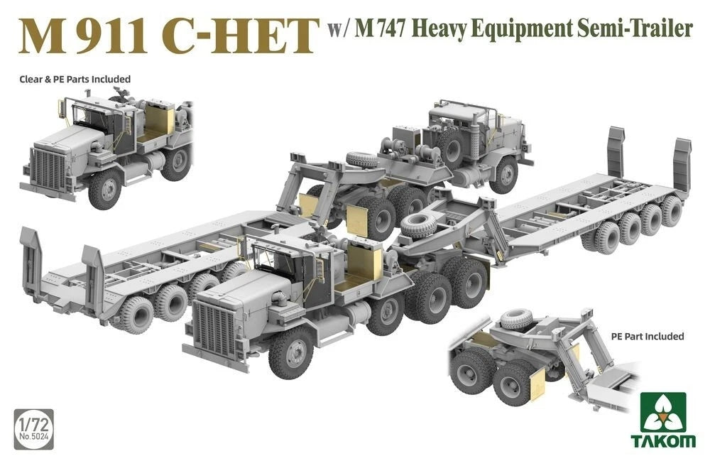 Takom 5024 M911 C-HET w/M747 Heavy Equipment Semi-Trailer 1/72 – zdjęcie 2