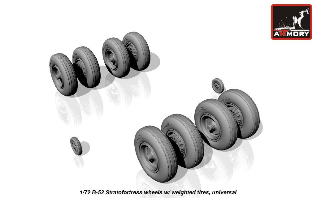 Armory Models AW72316 B-52 Stratofortress wheels w/ weighted tyres 1/72 – zdjęcie 3